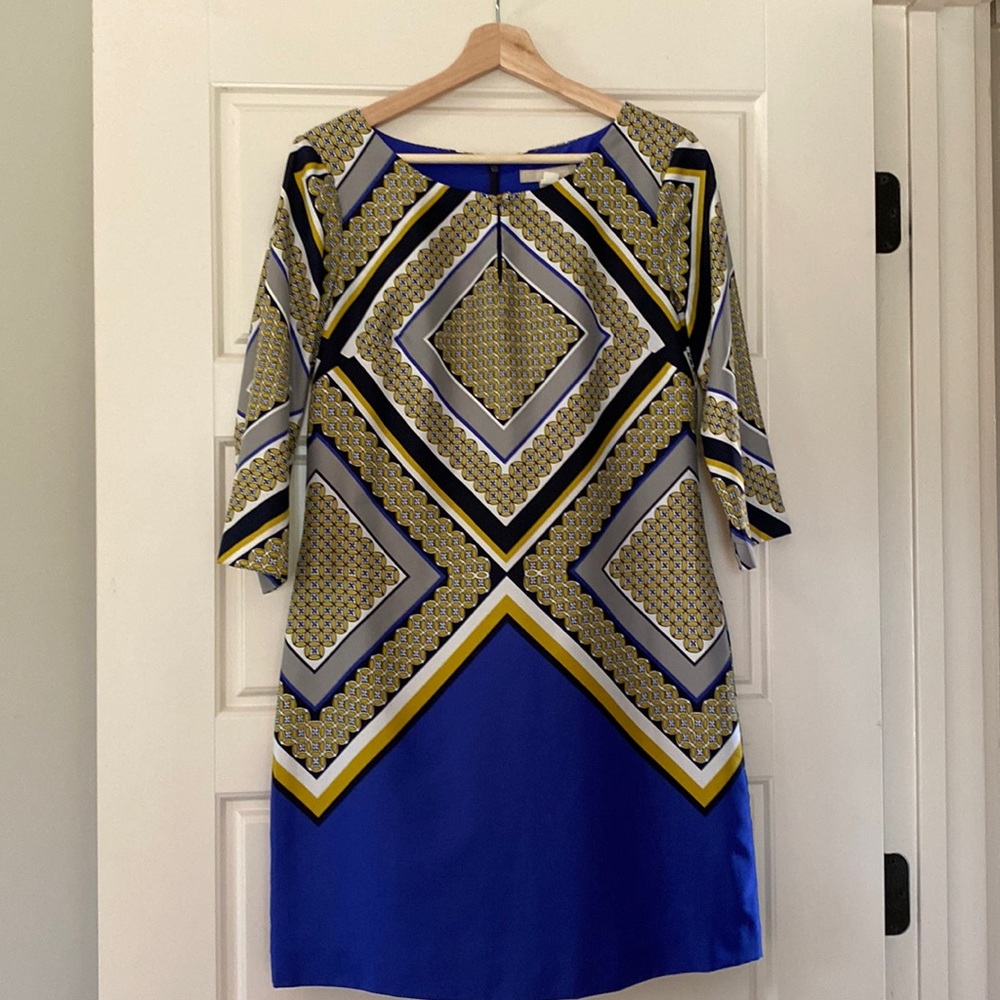 Banana Republic dress size 4 | blue and gold